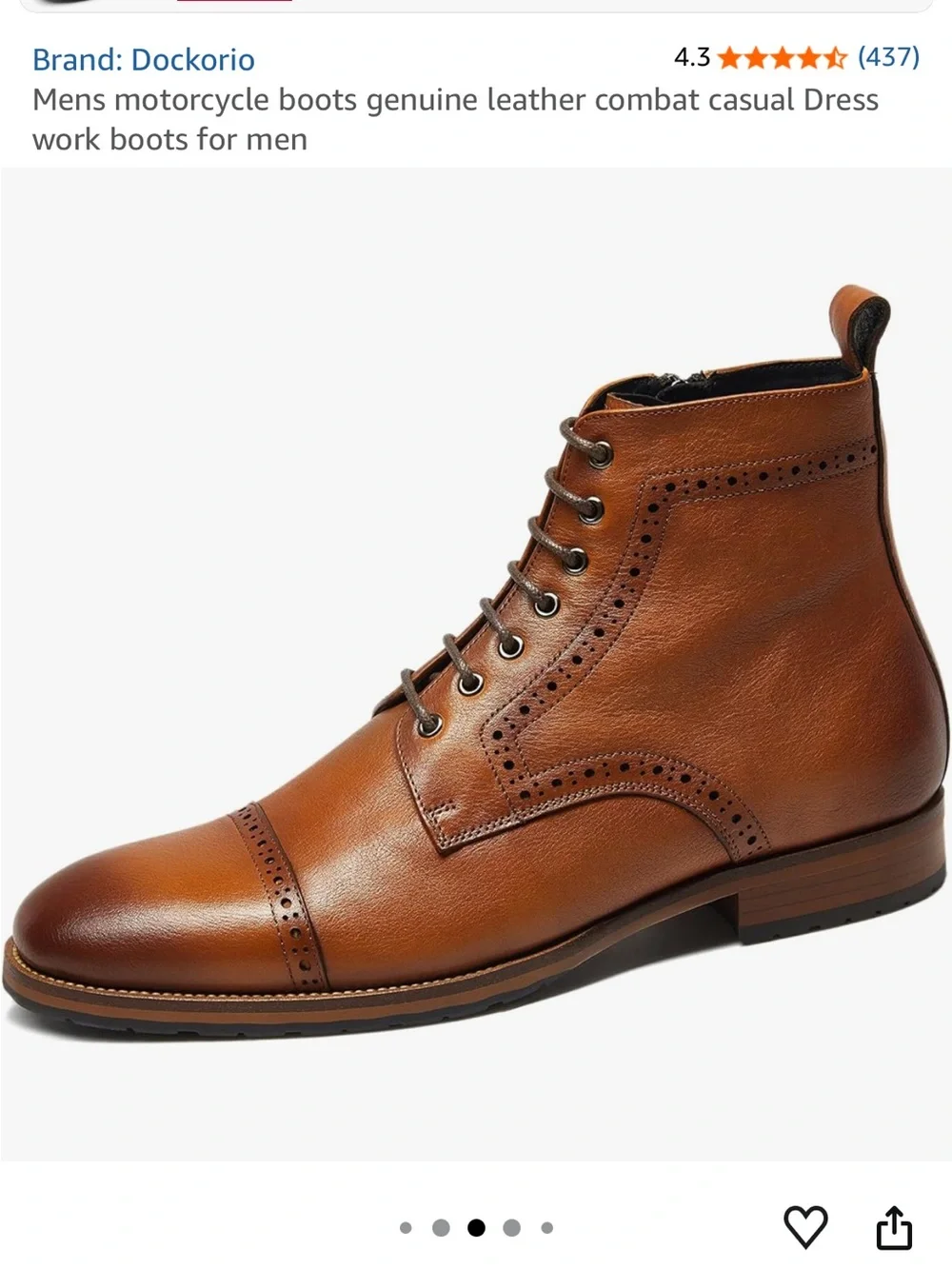 Men's Brown Leather Brogue Chukka Boot - Classic Lace-Up